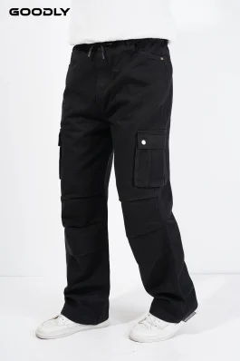 Relaxed Fit Cargo Denim Baggy