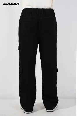 Men’s Relaxed Fit Denim Baggy 8 Pockets Cargo