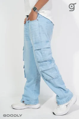 8-Pocket Baggy Denim Cargo Pants – Urban Street Style