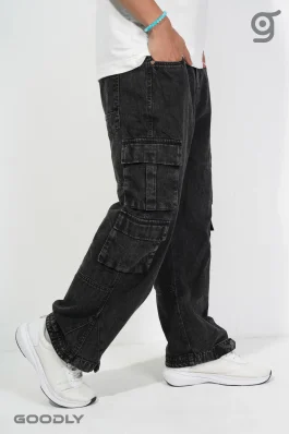 8-Pocket Baggy Denim Cargo Pants – Urban Street Style