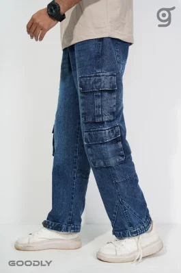 8-Pocket Baggy Denim Cargo Pants – Urban Street Style