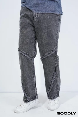 Modern Frayed Baggy Fit Jeans