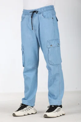 Soft Denim Utility Cargo Baggy
