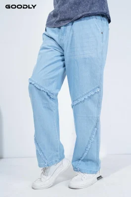 Modern Frayed Baggy Fit Jeans