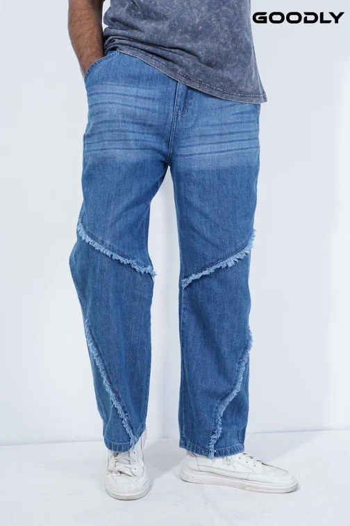 Modern Frayed Baggy Fit Jeans - Image 3