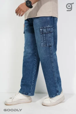 Cargo Six Pocket Denim Pants – Relaxed Fit