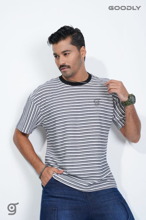 Men's Striped Crew Neck T-Shirts - Image 2