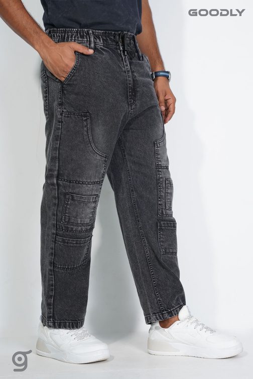 Men's Relaxed Fit Cargo Jeans with Patch Pockets - Image 2