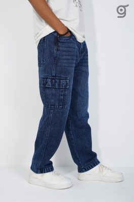 Cargo Six Pocket Denim Pants – Relaxed Fit