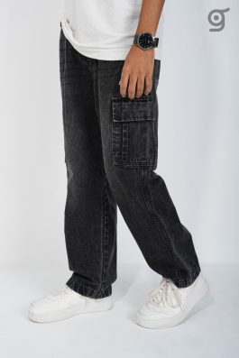 Cargo Six Pocket Denim Pants – Relaxed Fit