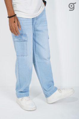 Cargo Six Pocket Denim Pants – Relaxed Fit