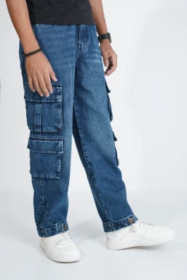 8-Pocket Baggy Denim Cargo Pants – Urban Street Style