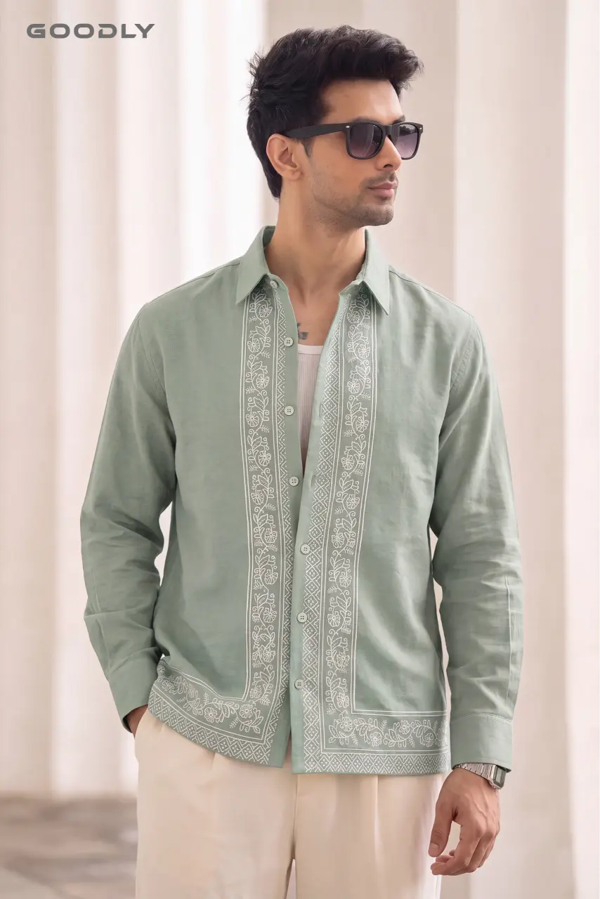 Bloom Embroidered Boxy Fit Shirt - Image 3