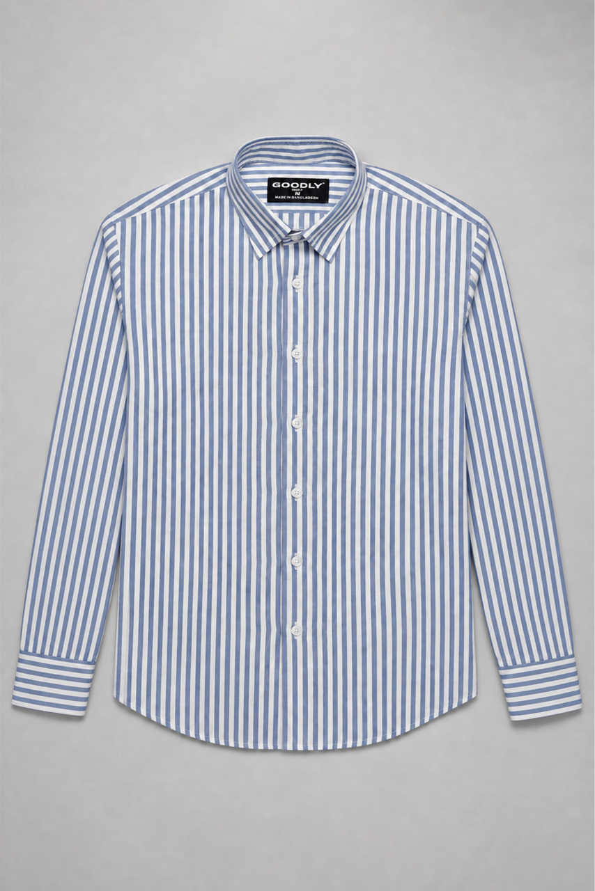 Classic Stripe Long Sleeve Shirt for Men - Image 3