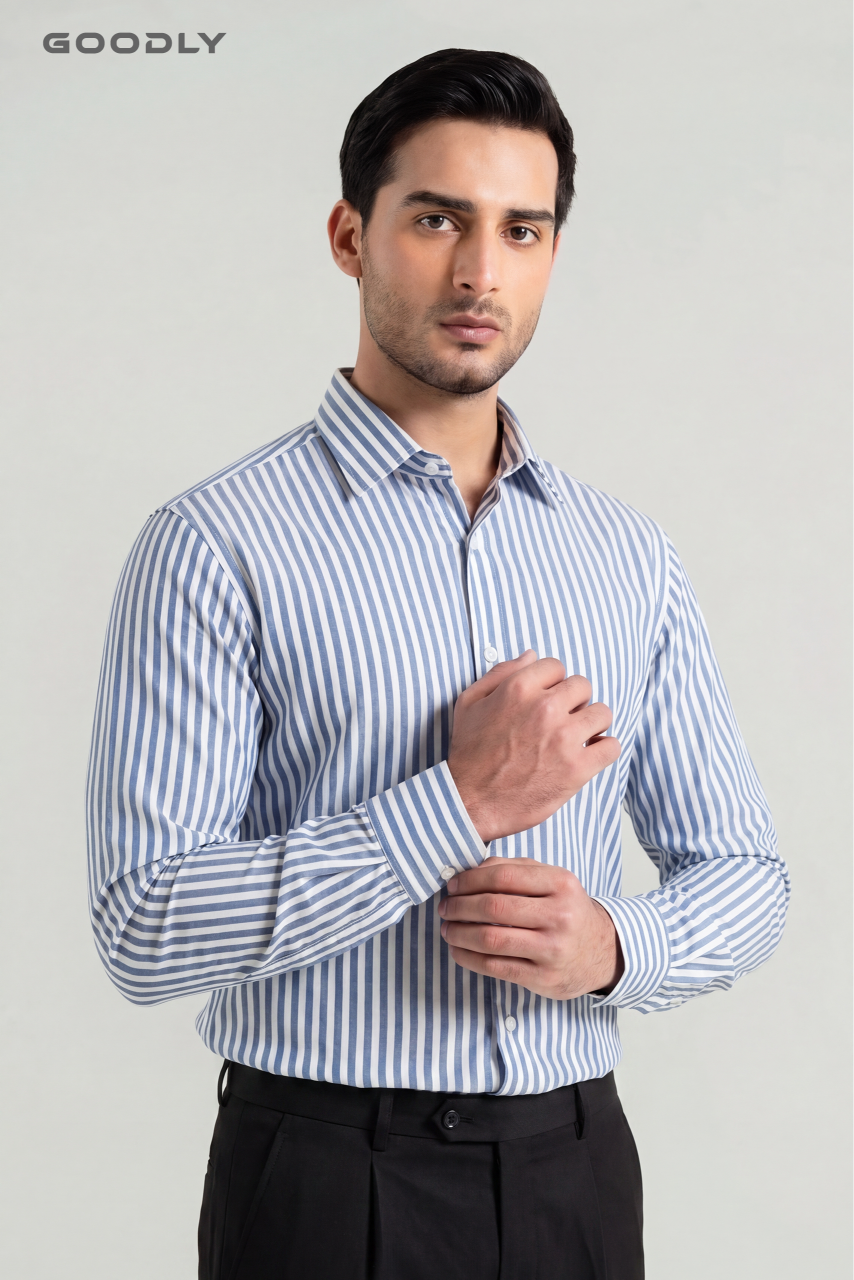 Classic Stripe Long Sleeve Shirt for Men