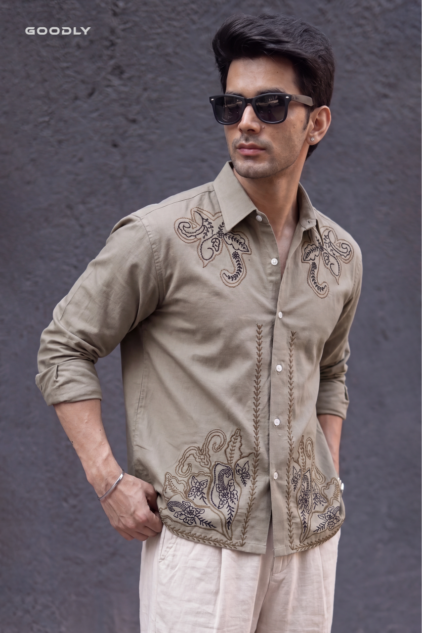 Heritage Embroidered Boxy Fit Shirt - Image 2